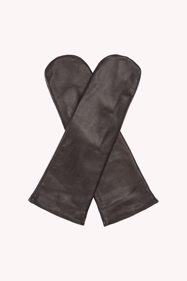Iblamelulu mittens leather dark brown